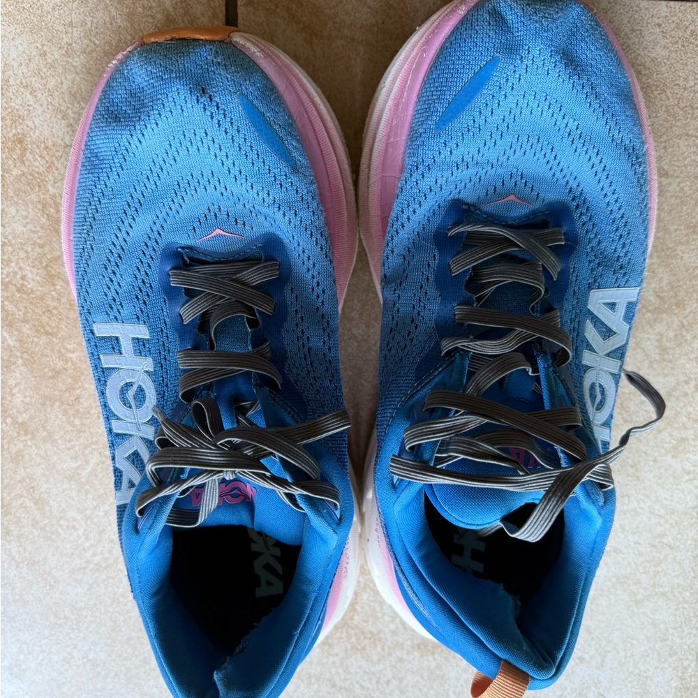 Hoka Women's Vibrant Blue and Pink Athletic Shoes